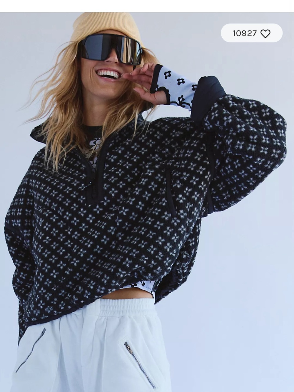 Free people Mountain High Printed Half-Zip Fleece